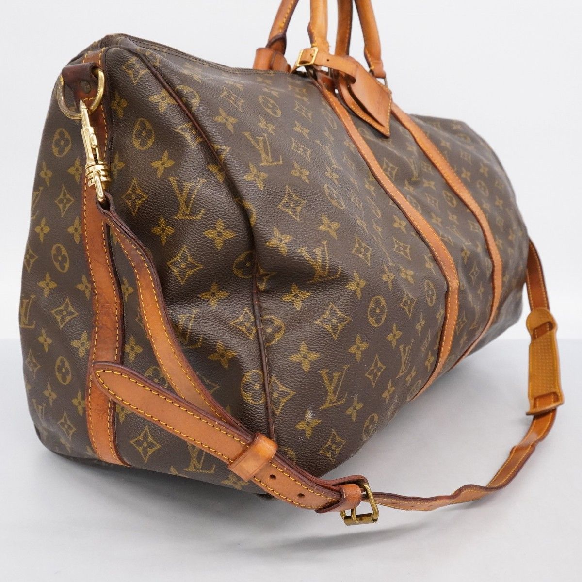 5me6599 ルイヴィトン ボストンバッグ モノグラム キーポルバンドリエール55 M41414 ブラウン メンズ レディース ユニセックス