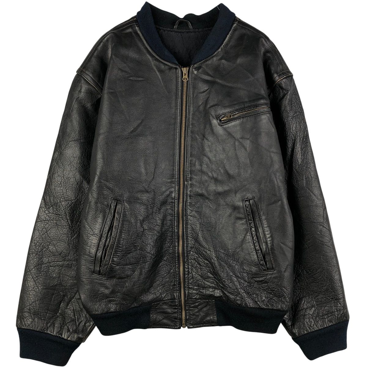 古着 Realleather レザーブルゾン メンズXL相当 eaa567342