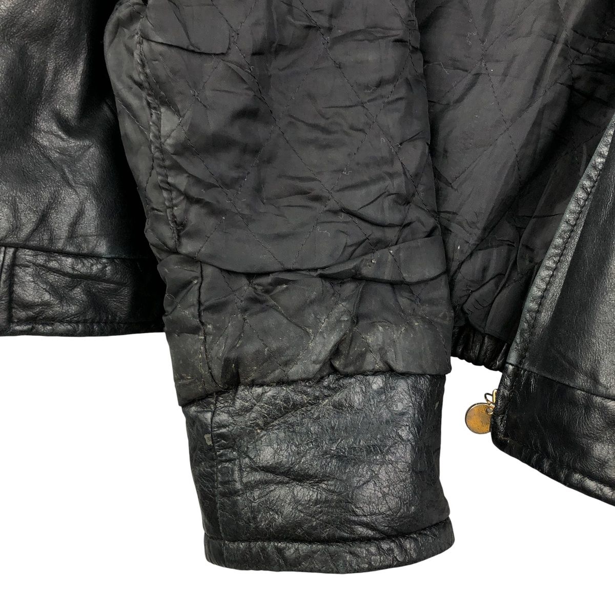 古着 中綿入り レザーブルゾンタイプ メンズL相当 eaa568215 KANDAIZUMI_COM