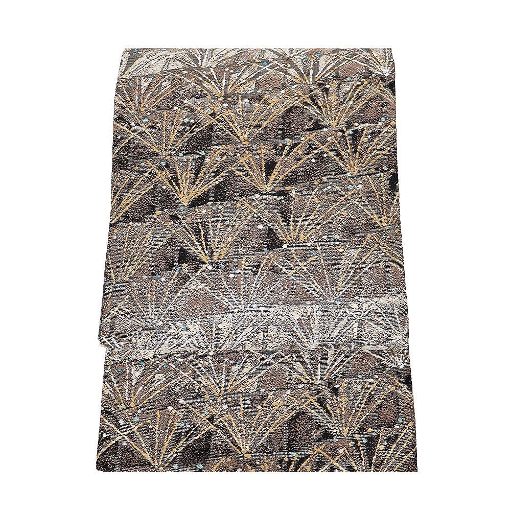 礼装用 袋帯 正絹 黒 金 銀 緑 クリーム 大王松 Lサイズ F8386 レディース シルク ギフト フォーマル 30代 40代 50代