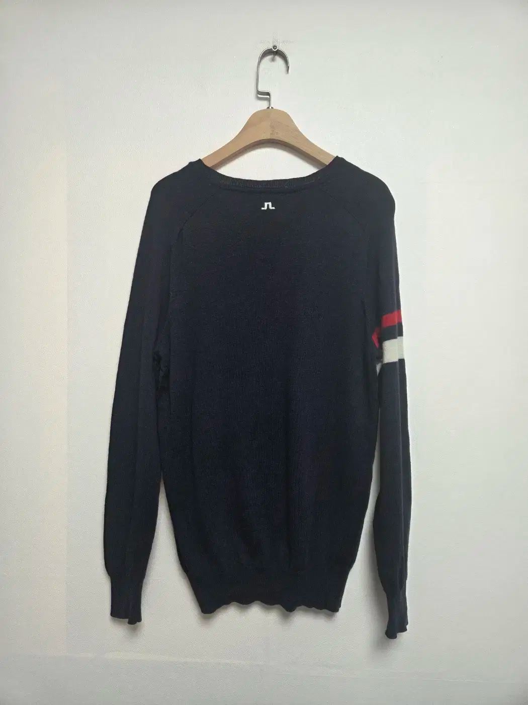 J.リンドバーグ メンズ オメガ コラボ 長袖 ニットTシャツ ネイビー M