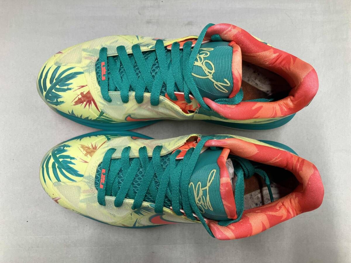 NIKE ナイキ LeBron 9 Low White Lime and Bright Mango レブロン 9ロー サイズ26.5 DO 9355-300 スニーカー バッシュイエロー グリーン