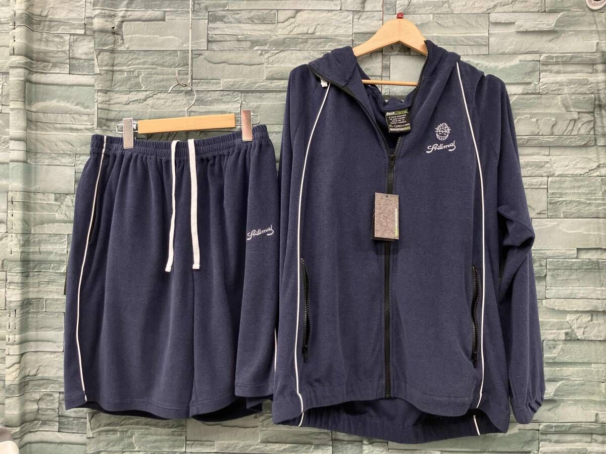BACK CHANNEL セットアップ ネイビー パイル生地 パーカー XL