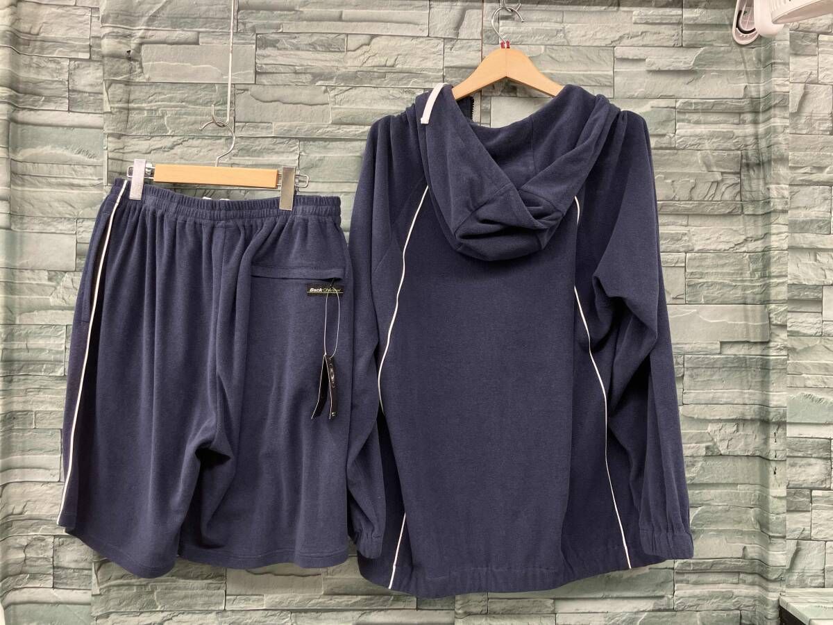 BACK CHANNEL セットアップ ネイビー パイル生地 パーカー XL