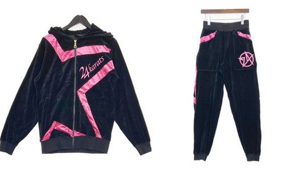24karats トゥエンティーフォーカラッツ ベロア ジャージ セットアップ ジップアップ パーカー 243608 レディース 上下M 上下 IL17211