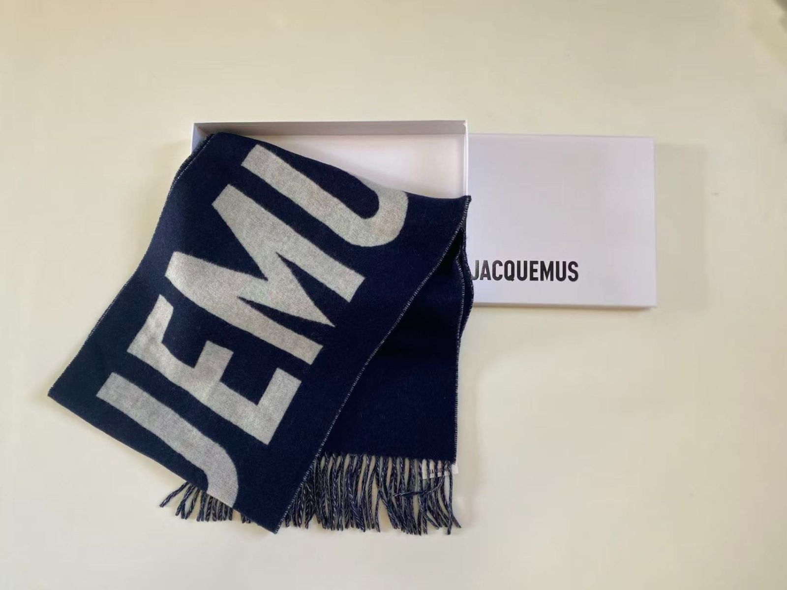 JACQUEMUS ジャックムス マフラー ロゴマフラー ネイビー