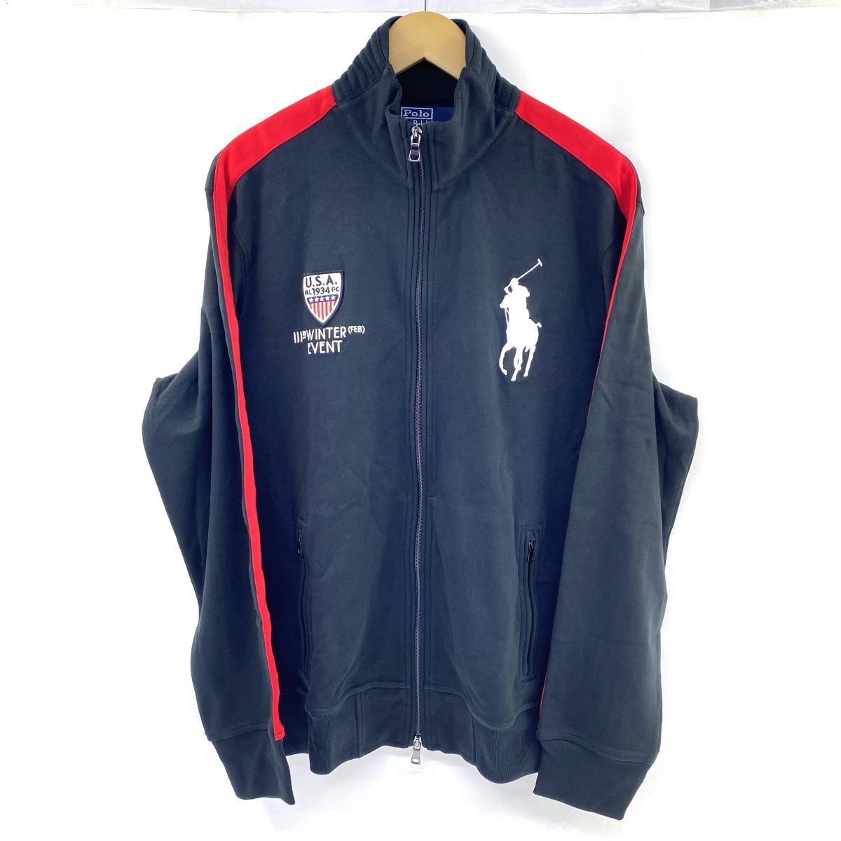POLO RALPH LAUREN ポロラルフローレン ビッグポニー トラックジャケット Lサイズ MNBLKNIM1C00115 ブラック