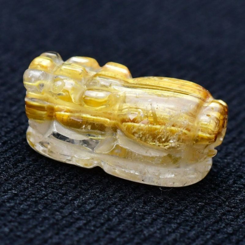 美しく輝く黄金の金針】1点物 ゴールド タイチンルチル クォーツ 貔貅