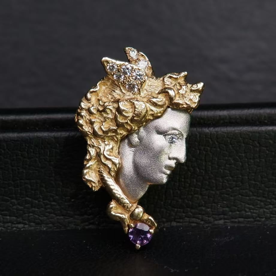 アメジスト ダイヤモンド0.05ct ペンダント K18|PT900 -X10050