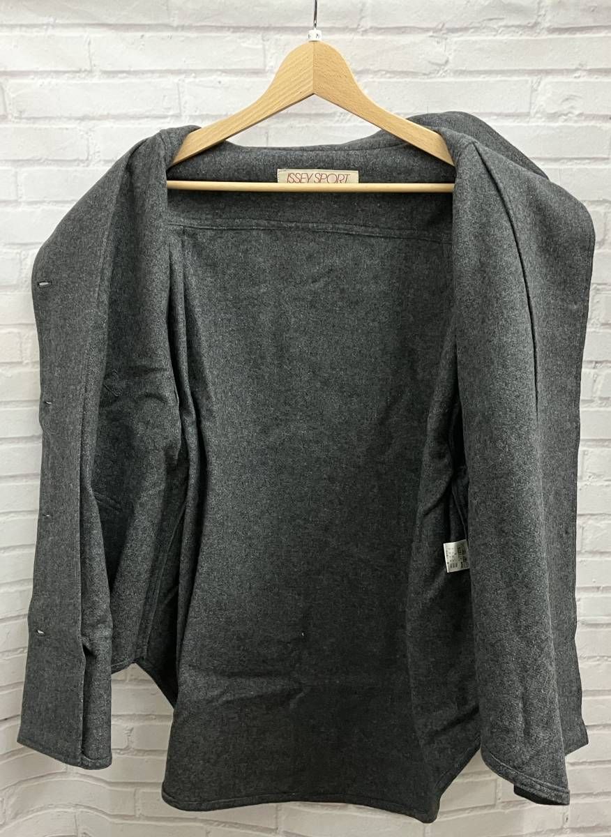  ISSEY MIYAKE イッセイミヤケ 80 s SPORT アーカイブ 古着 長袖シャツ 7 グレー ホワイト 長袖 シャツ ブラウス