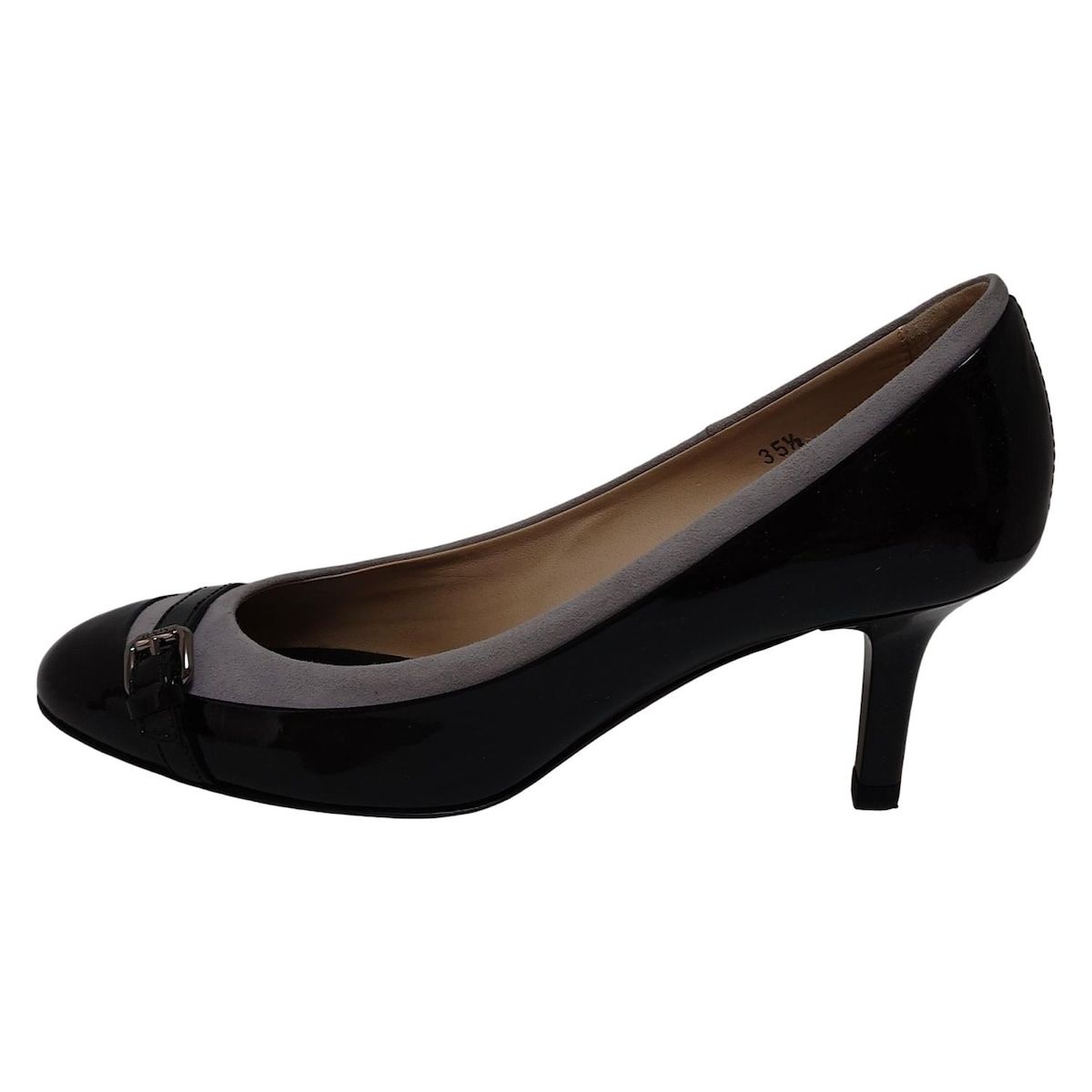 TOD S トッズ パンプス 35 1 2 レディース - 黒×グレー レザー