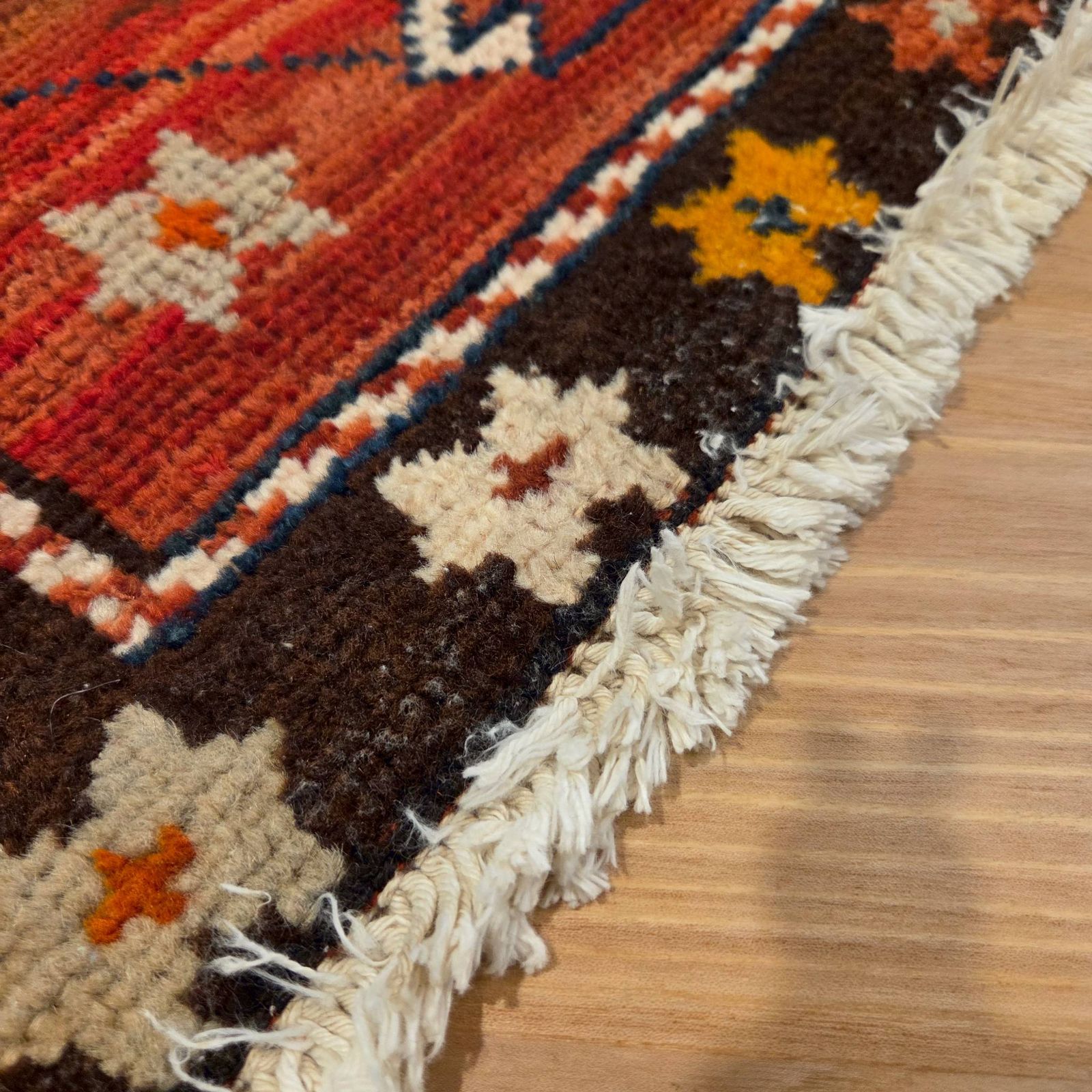 ペルシャ絨毯　ミニラグ 手織り絨毯　あがりかまちにも❣️ヴィンテージラグ ペルシャ絨毯 ミニラグ ペルシャ絨毯 ミニラグ 手織り絨毯 あがり