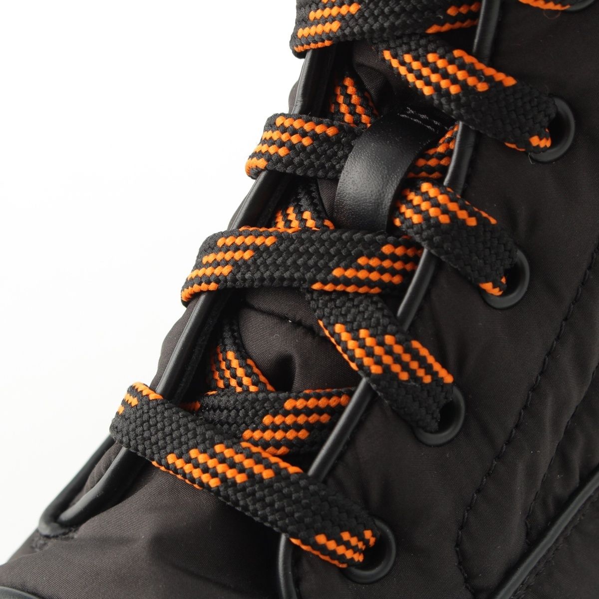  エルメス ナイロン レザー フレッシュ レースアップ 編み上げ ショート ブーツ シューズ ブラック 36 その他 ブーツ