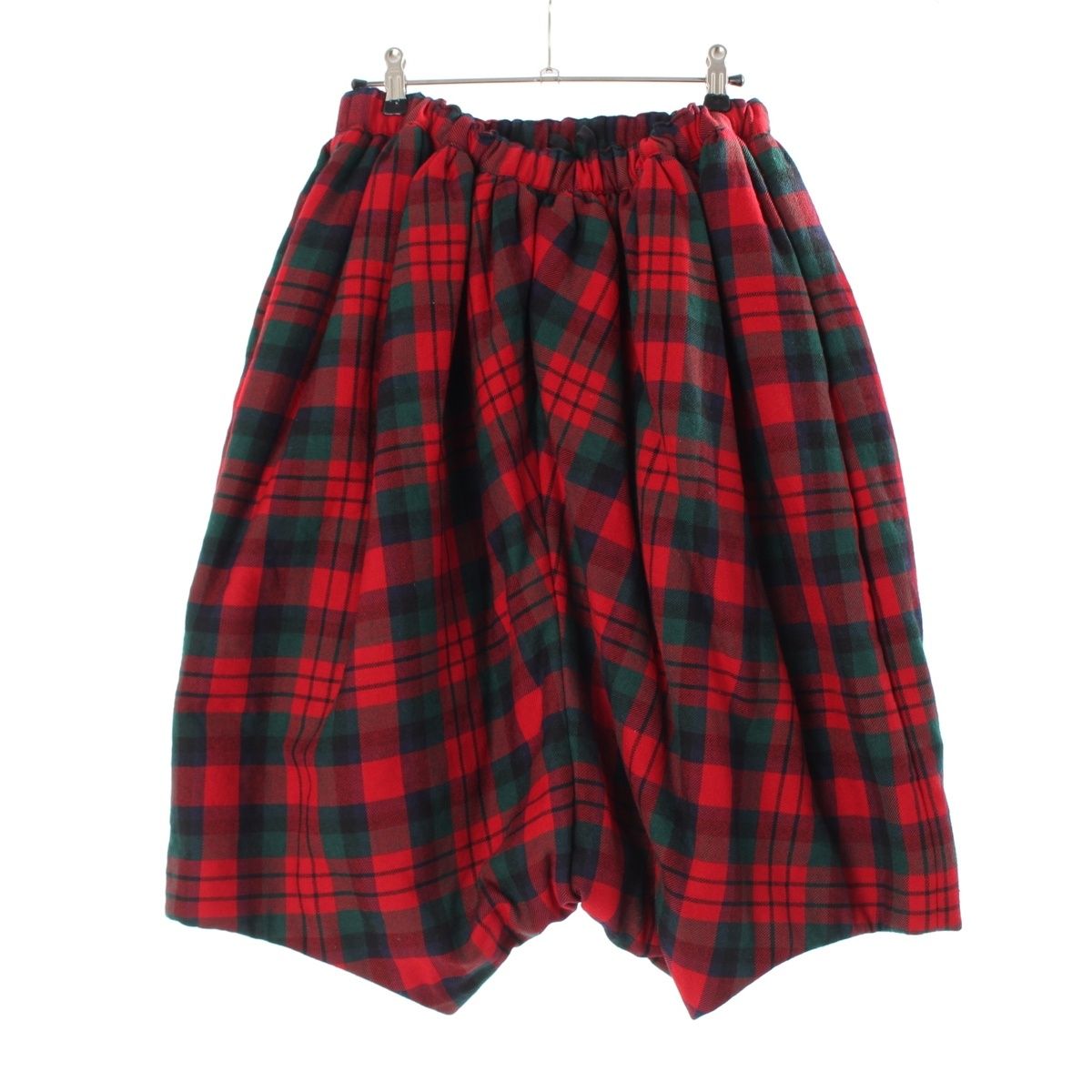 コムデギャルソン AD2010 ウール チェック 中綿 バルーン パンツ ボトムス GF-P040 レッド系 XS
