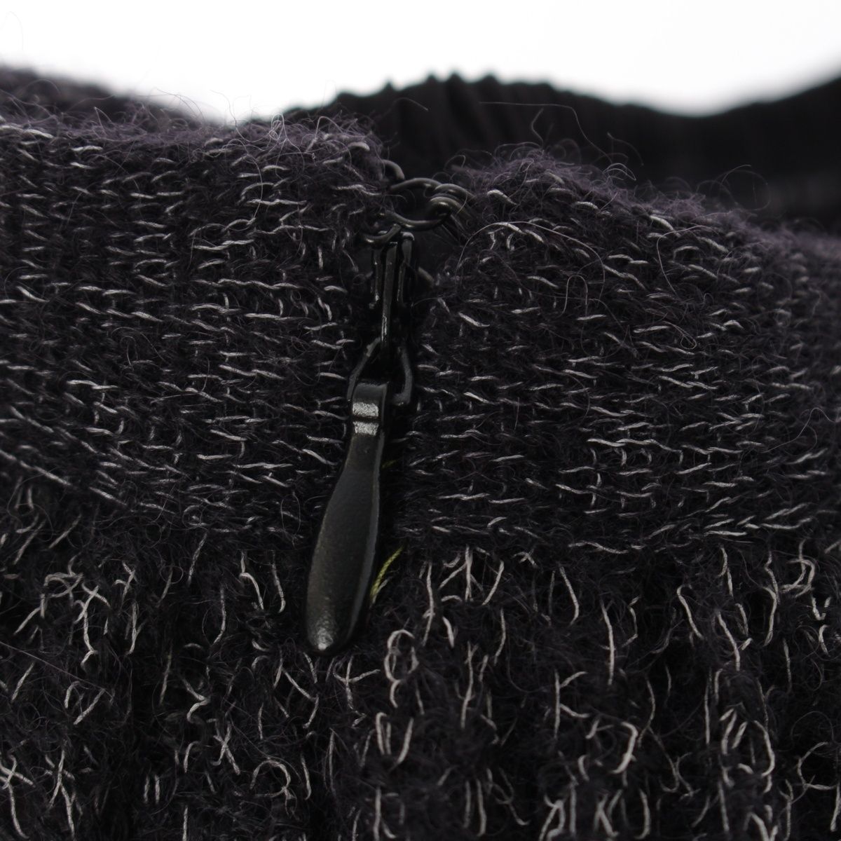 クリスチャンディオール 24年 モヘア アルパカ シルク プリーツニット ミドル スカート ボトムス 444J20AM482 ブラック 34 GULLKHAN_COM