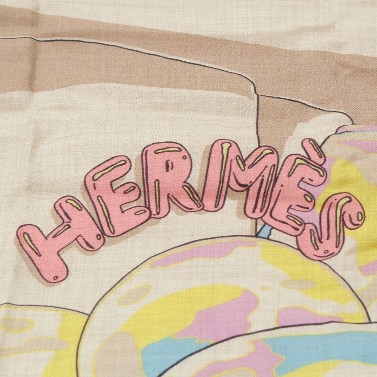 エルメス カレ140 カシミヤ シルク カレジェアン LOCOMOTION ロコ