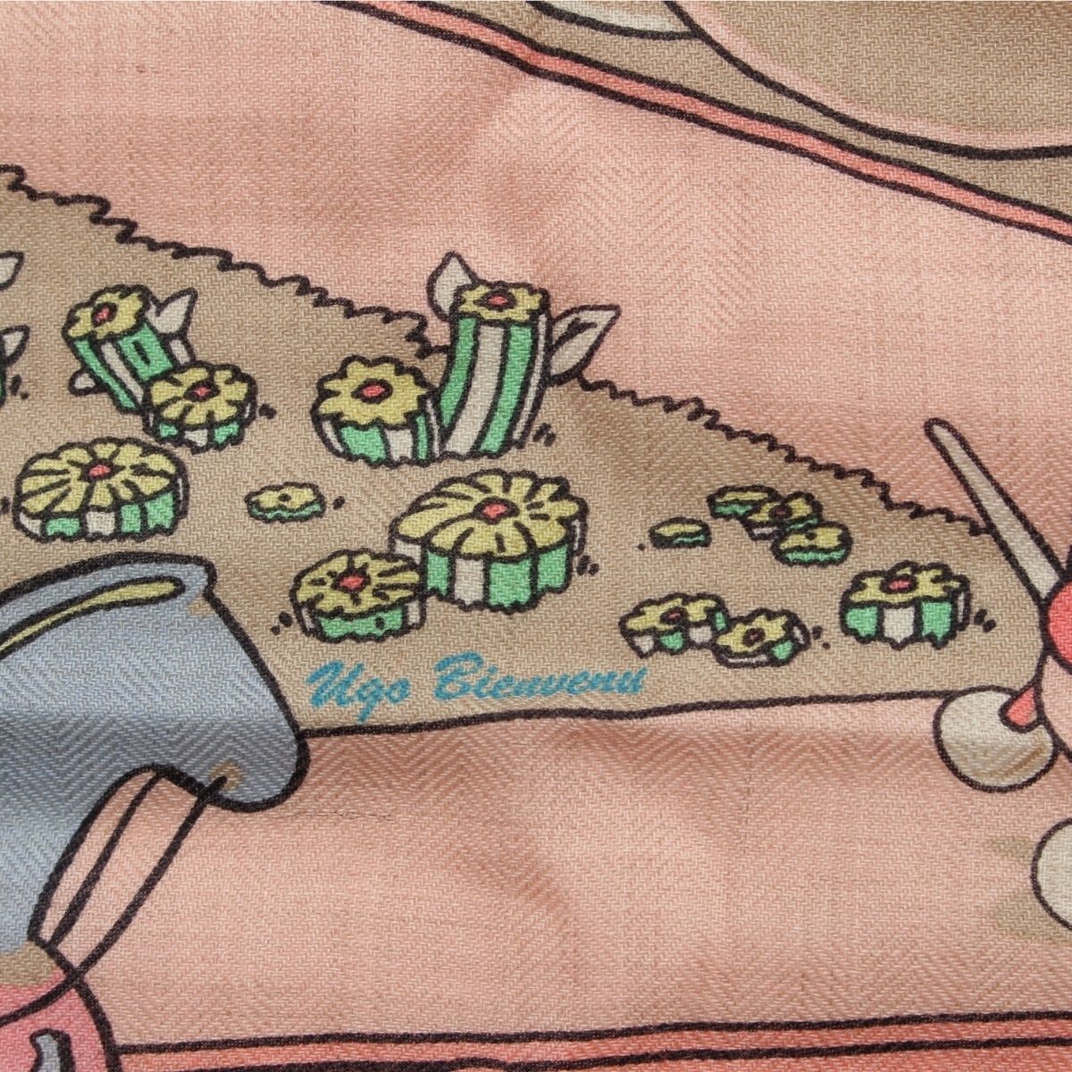 エルメス カレ140 カシミヤ シルク カレジェアン LOCOMOTION ロコ