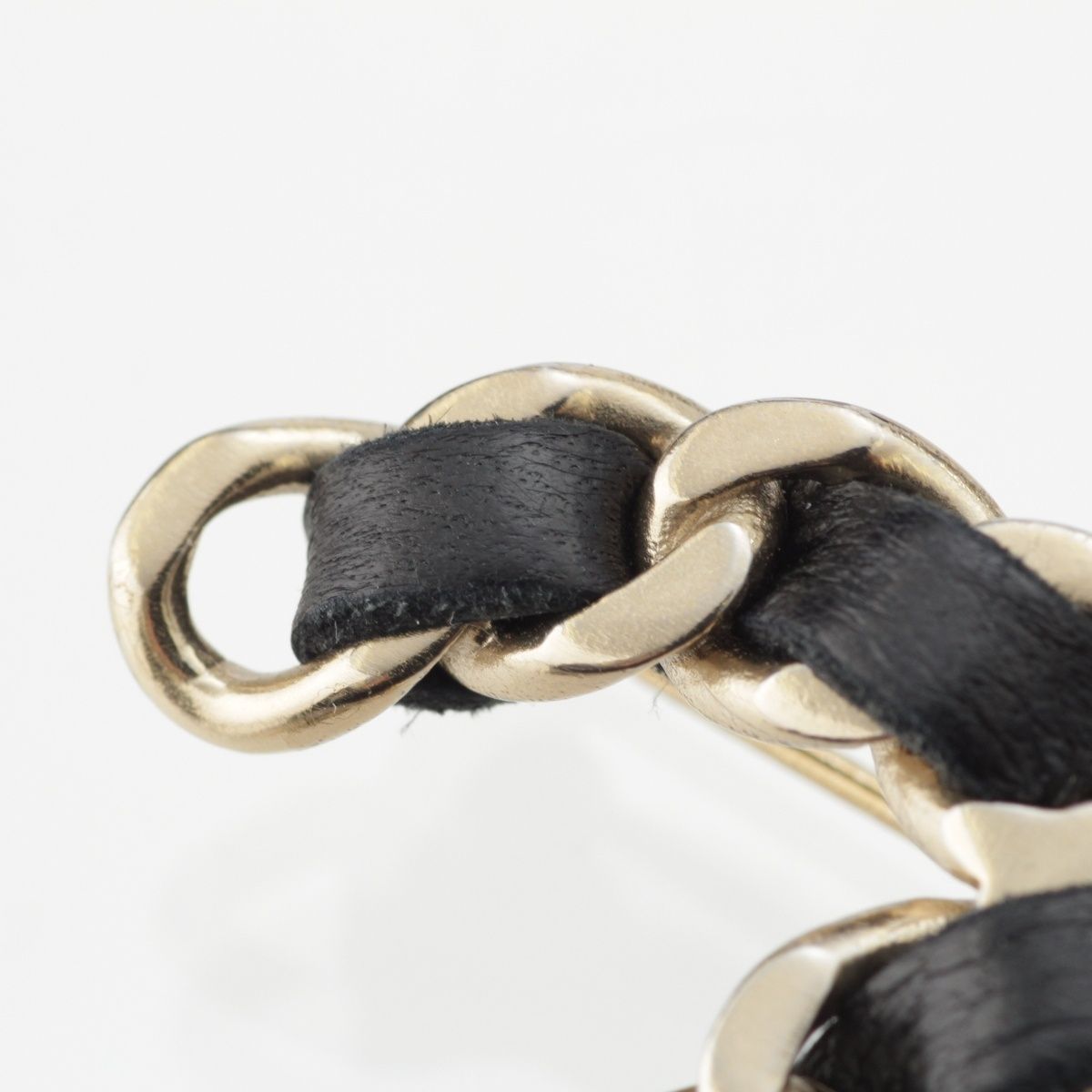 シャネル B17V レザー チェーン ココマーク ブローチ ブラック ゴールド FORTGASGNV_COM_BR