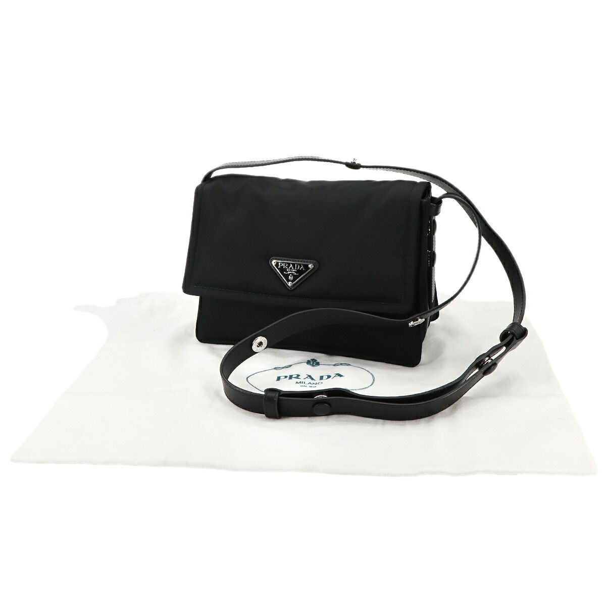 プラダ PRADA スモール パデッド ショルダー バッグ ナイロン レザー ブラック 1BD313 Small Padded Bag 90295970