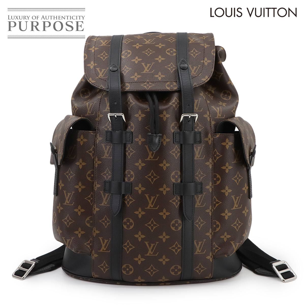 ルイ ヴィトン LOUIS VUITTON モノグラム マカサー クリストファー MM バックパック リュック ブラウン ブラック M43735 90299583
