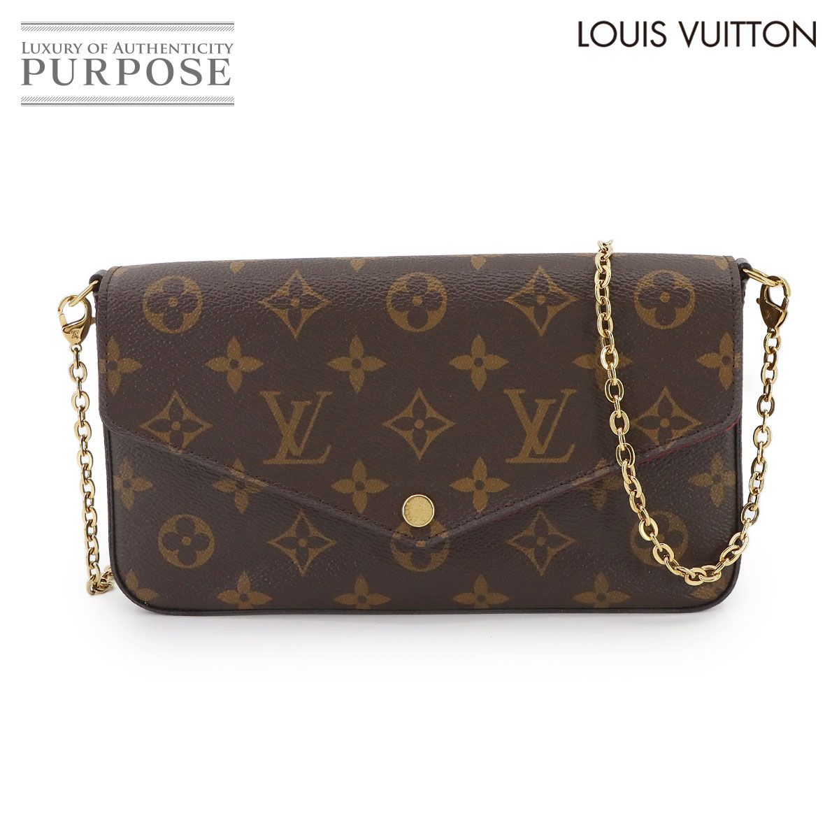 ルイ ヴィトン LOUIS VUITTON モノグラム ポシェット フェリシー チェーン ウォレット ブラウン フューシャ M81896 90299642