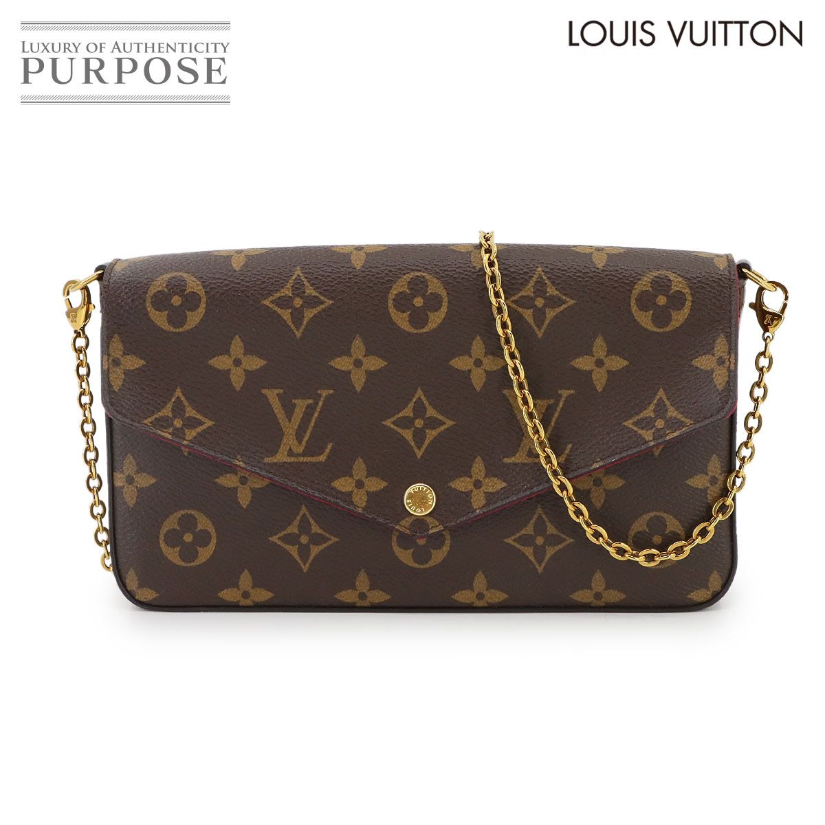 ルイ ヴィトン LOUIS VUITTON モノグラム ポシェット フェリシー チェーン ウォレット ブラウン フューシャ M81896 90299646