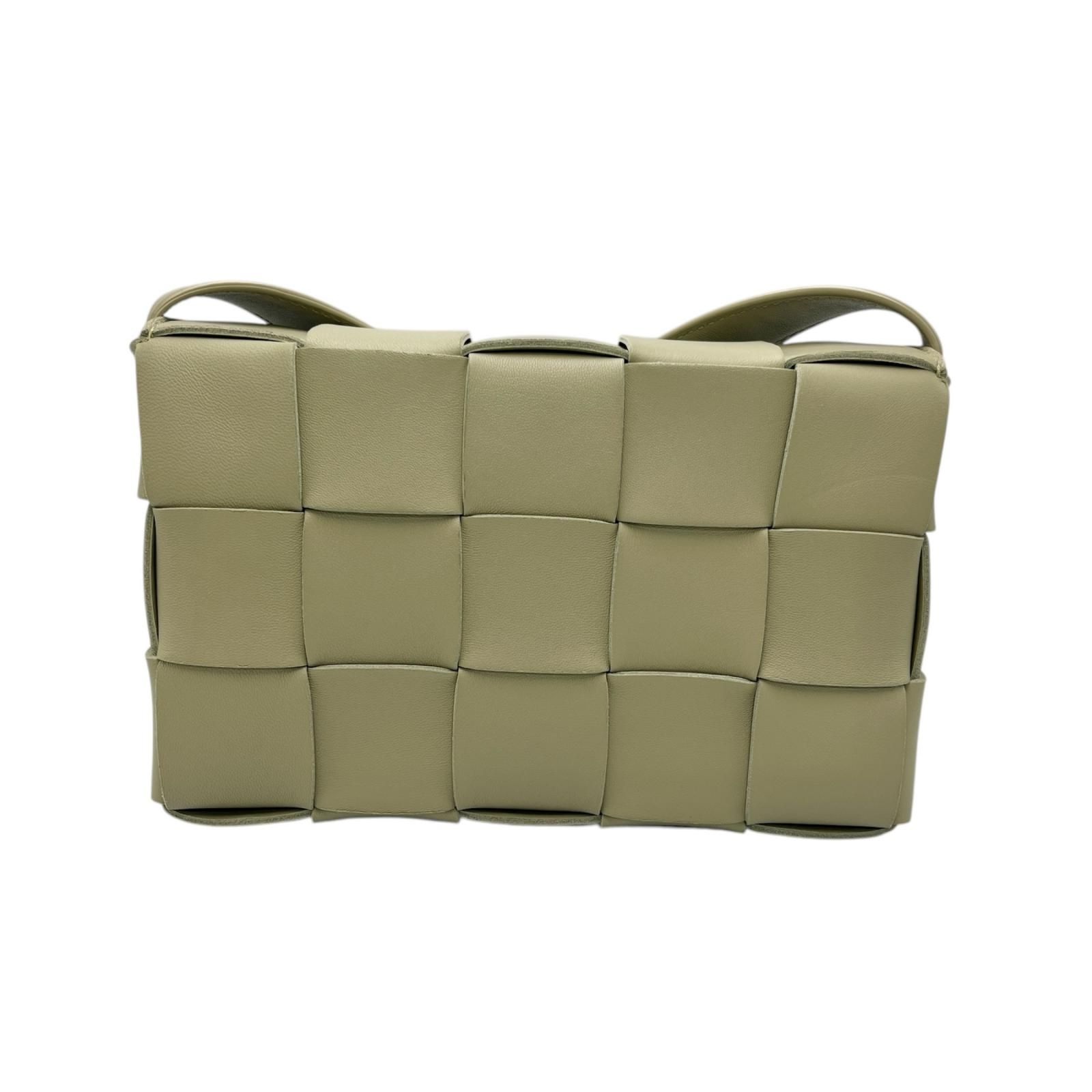 ボッテガヴェネタ BOTTEGAVENETA ショルダーバッグ カセット レザー グリーン系 レディース