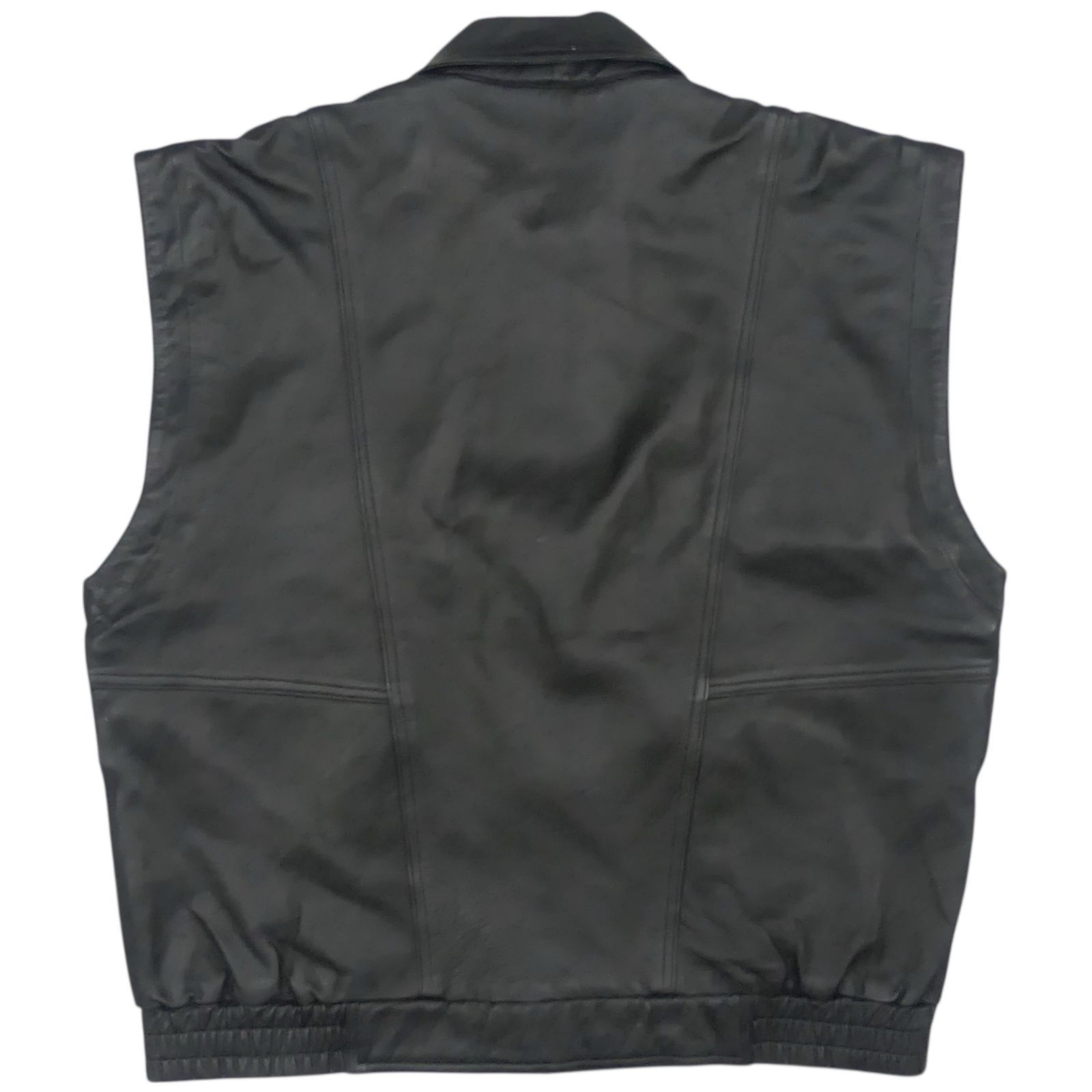 レザーベスト M バイカー メンズ ライダース ツーリング 本革 レザー ベスト 黒 ブラック レザーベスト_サイズM一覧 SEULB屋着古 X8069