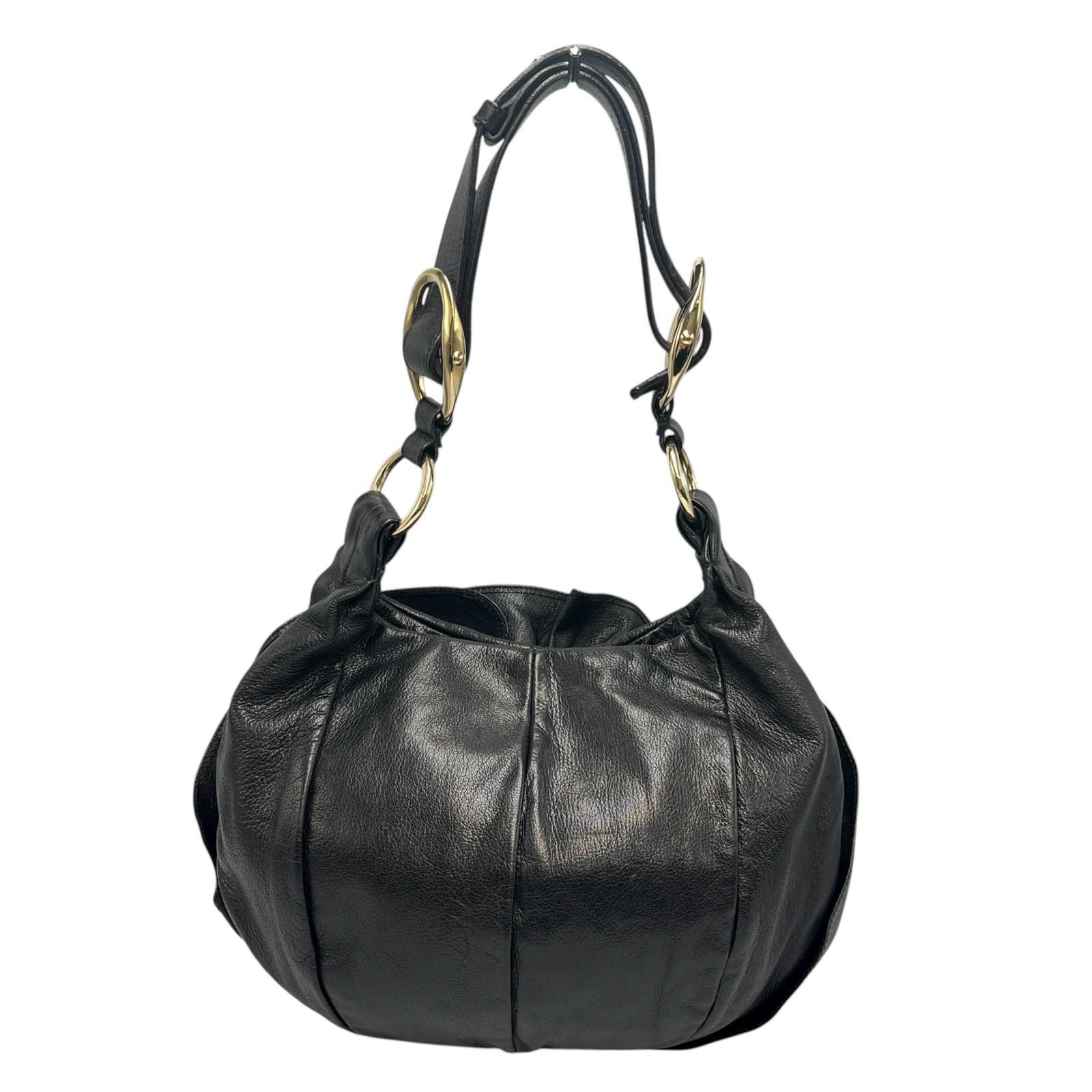 イヴ サンローラン YVES SAINT LAURENT ショルダーバッグ リヴゴーシュ ナジャ ワンショルダー レザー ブラック レディース