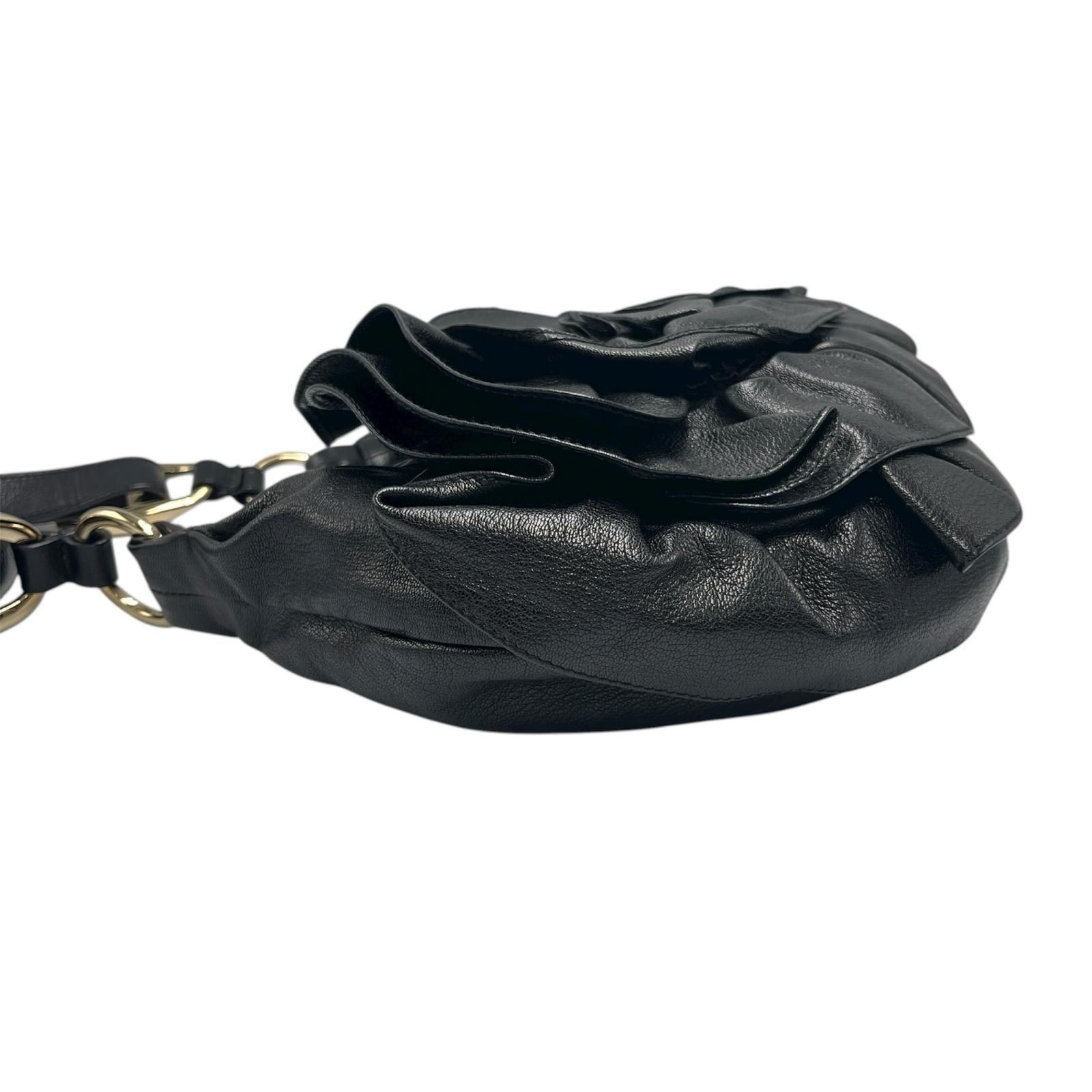 イヴ サンローラン YVES SAINT LAURENT ショルダーバッグ リヴゴーシュ ナジャ ワンショルダー レザー ブラック レディース DECORATOM_COM_BR