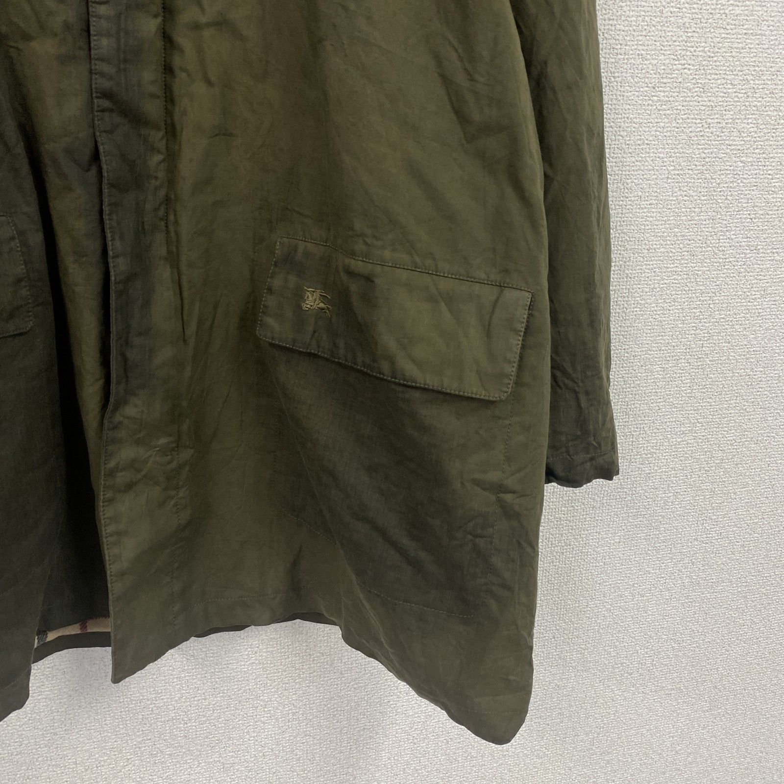 古着 BURBERRY LONDON バーバリー ロンドン オイルドコート オイルドジャケット フリースライナー カーキ KANDAIZUMI_COM