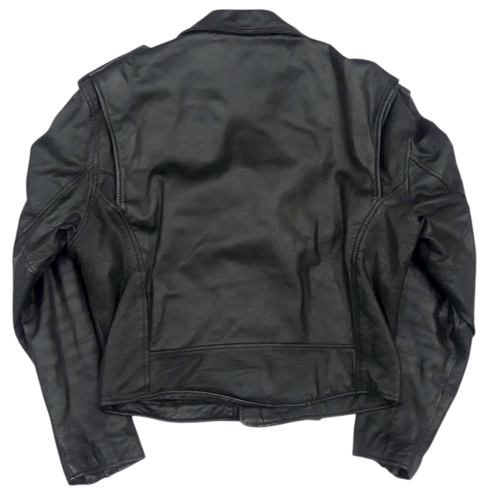 ライダースジャケット M 本革 ダブル メンズ レザー ジャケット 黒 ブラック バイク キルティング バイカー 38 レザーライダースジャケット_サイズM一覧 SEULB屋着古 X8071