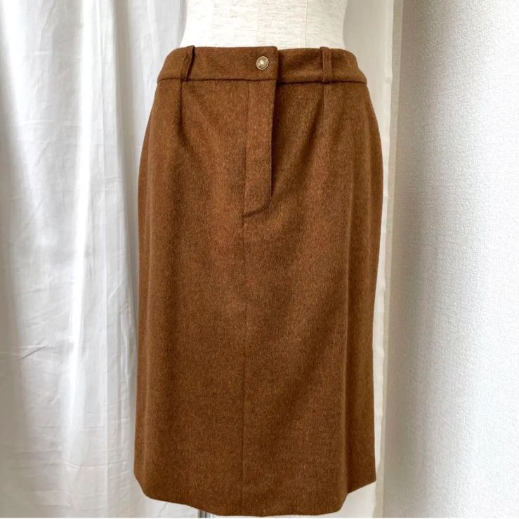 Christian Dior クリスチャン ディオール カシミア カシミヤ スカート 膝丈 38