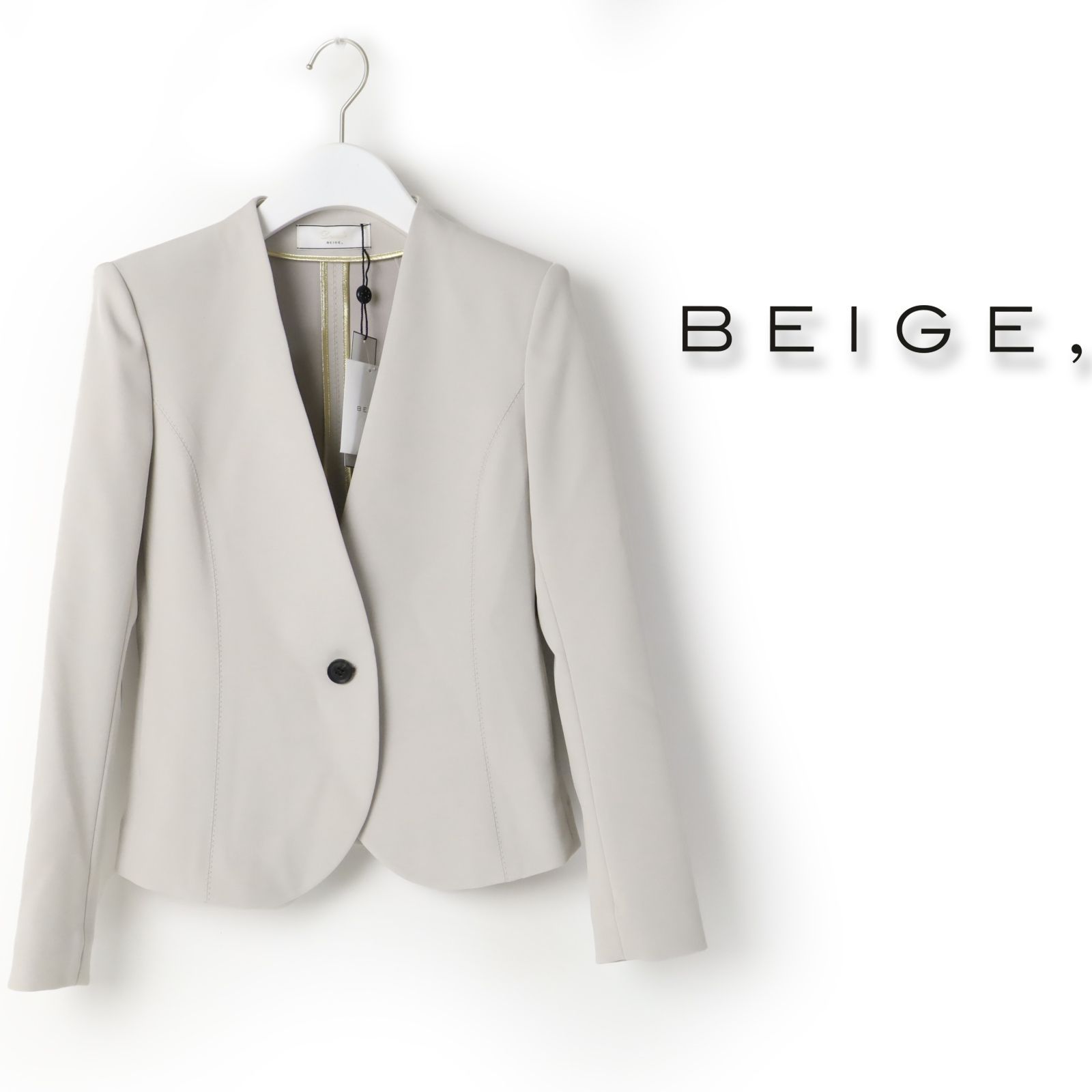 801 BEIGE LUIZA ノー ジャケット 洗える ベイジ 定番 ジャケット 4 M 801