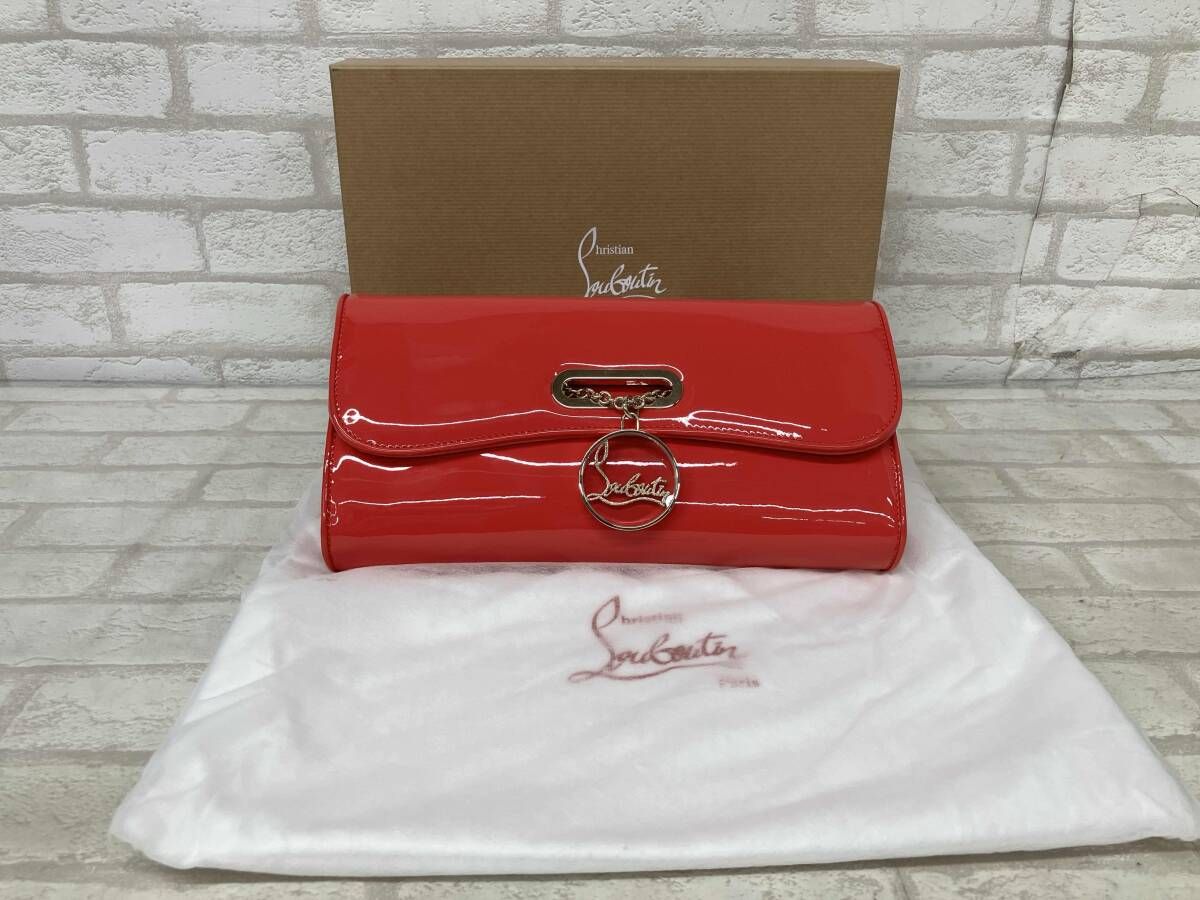 Christian Louboutin RIVIERA CLUTCH PATENT CALF クリスチャン ルブタン リビエラ クラッチ パテント カーフ ショルダーバッグ レディース