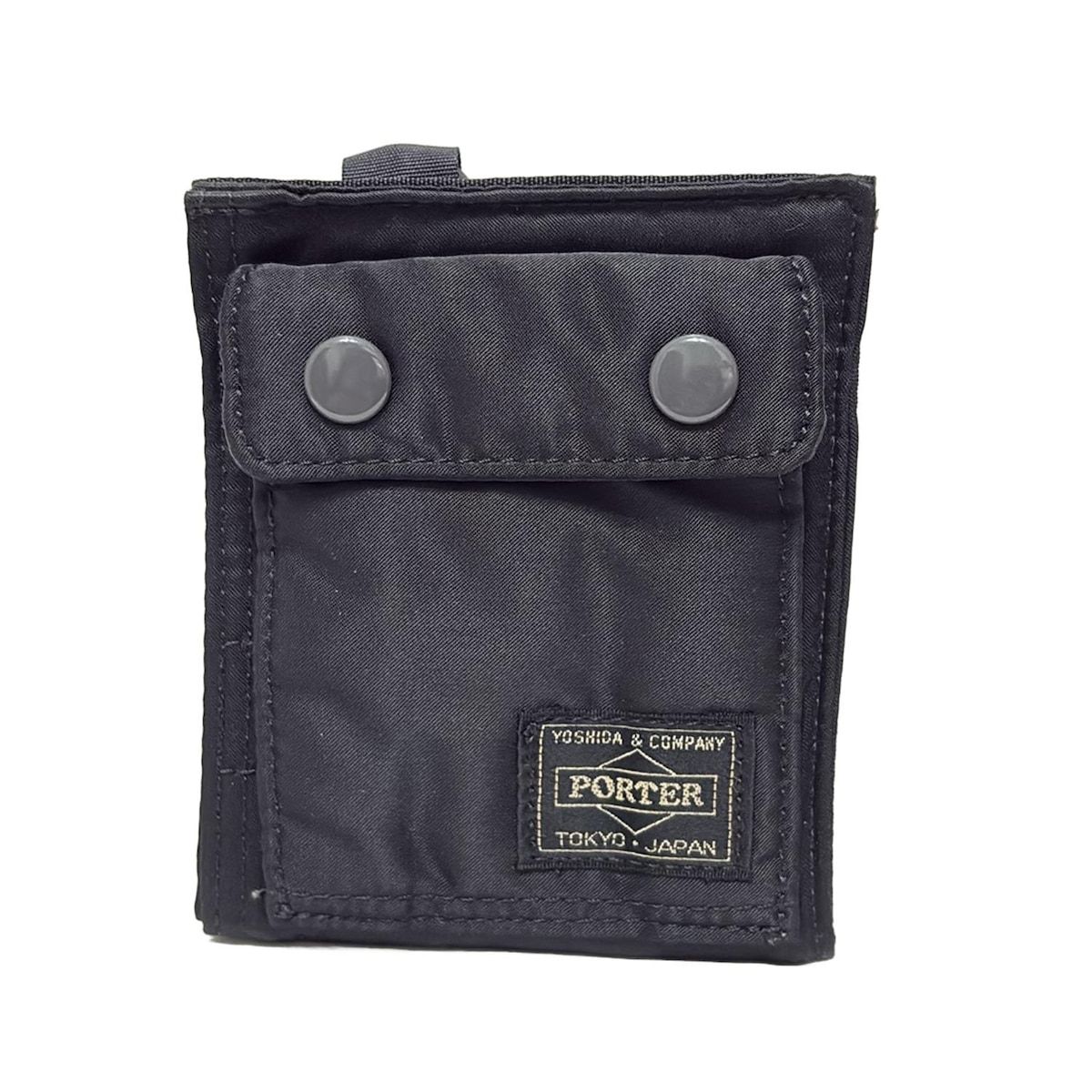 PORTER 吉田 ポーター 2つ折り財布 タンカー 黒×オレンジ