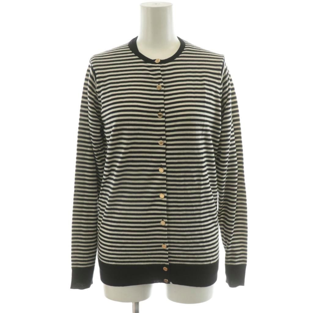 ミューズ ドゥーズィエム クラス MUSE de Deuxieme Classe アンサンブルニット カーディガン 長袖 ボーダー柄 ウール 黒 ブラック 白 ホワイト AN 59