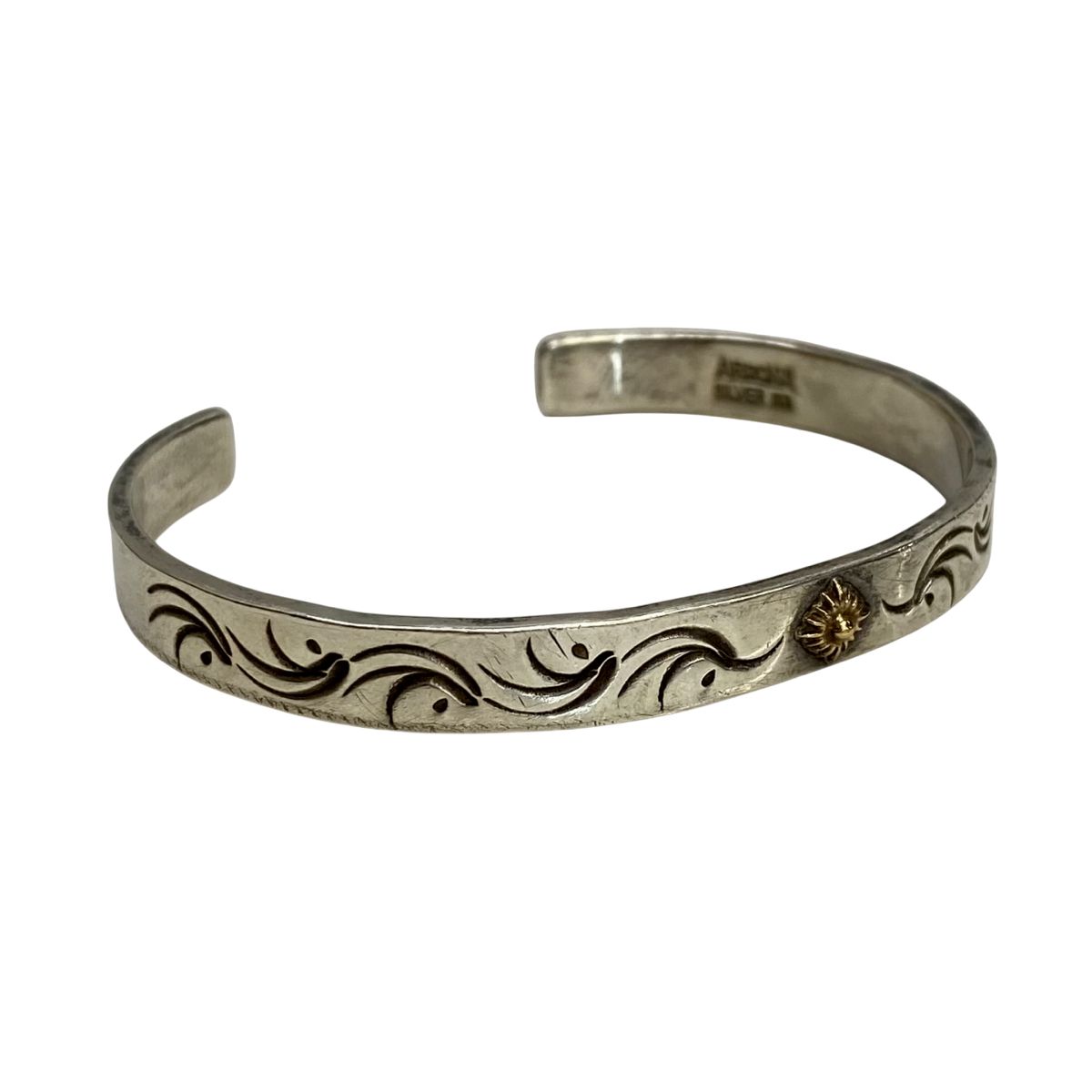 アリゾナフリーダム ARIZONA DOM 太陽神 唐草 石付き メンズジュエリー バングル シルバー 201goods-795 VB