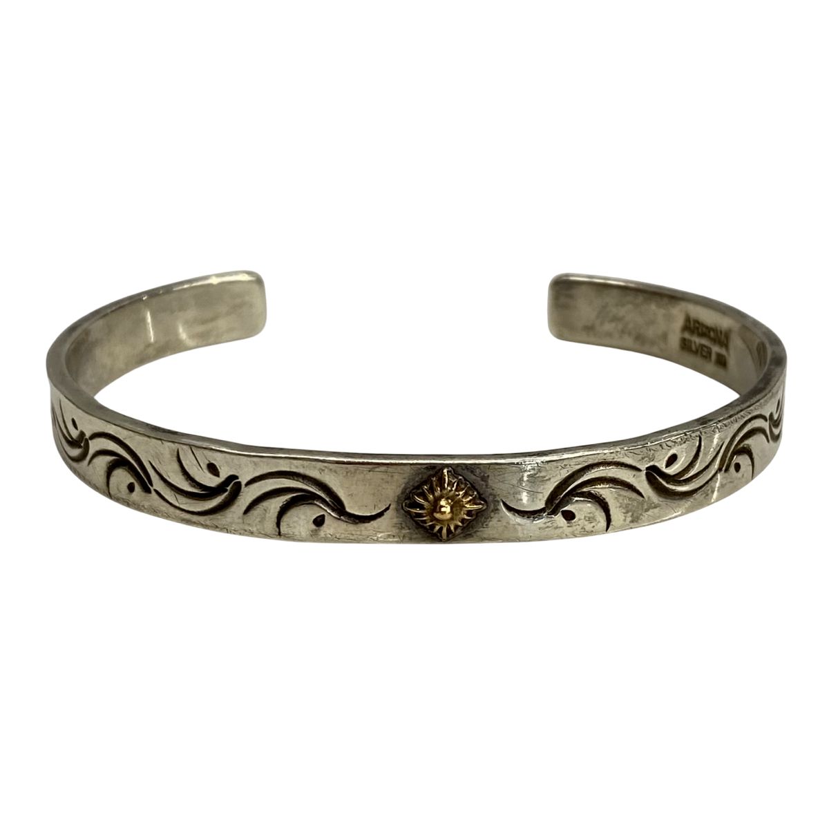 アリゾナフリーダム ARIZONA DOM 太陽神 唐草 石付き メンズジュエリー バングル シルバー 201goods-795 VB