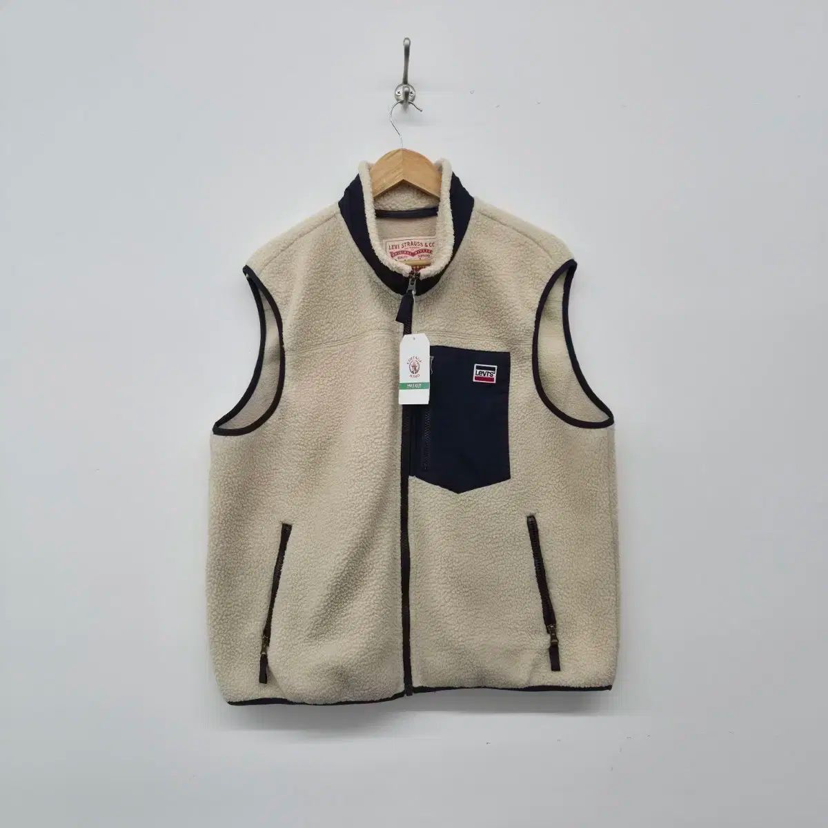 リーバイス フリース ベスト アイボリー メンズ XL