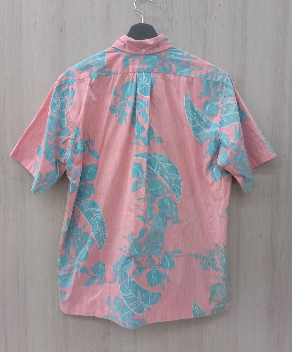 reyn spooner レインスプーナー アロハシャツ 80s 古着 乳首なし金タグ プルオーバーアロハ ハワイ製 ライトピンク系 Mサイズ