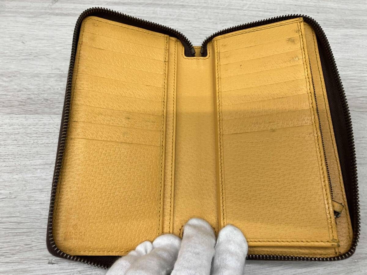 ラウンドジップ長財布 ブラウン