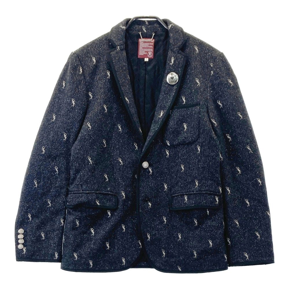 サイズ M MARK-LONA マークアンドロナ 中綿 ウール混 テーラードジャケット 総柄 グレー系 240101400663 ゴルフウェア メンズ ストスト