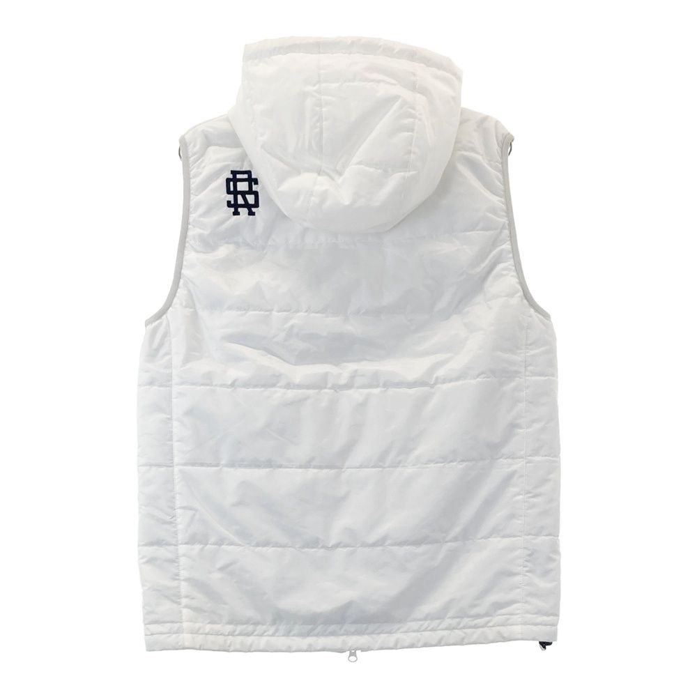 サイズ L ROUGH SWELL ラフアンドスウェル 蓄熱裏地 フード付き 中綿ベスト ホワイト系 ゴルフウェア メンズ ストスト