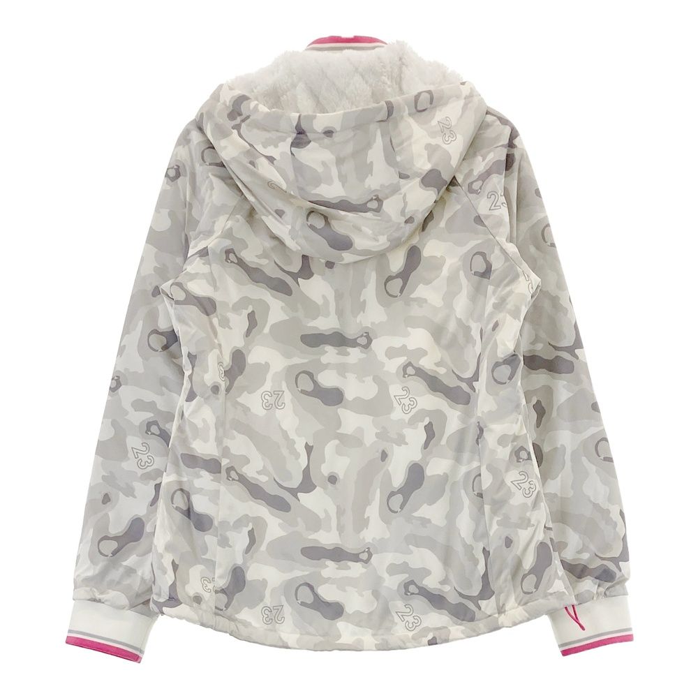 サイズ 1 23区GOLF ニジュウサンクゴルフ 2way 裏ボア 中綿 ジップジャケット カモフラ 迷彩柄 グレー系 240101530130 ゴルフウェア レディース ストスト