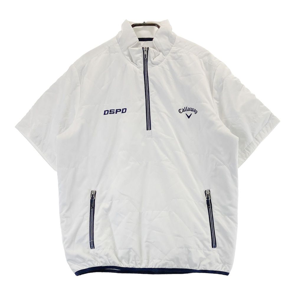 サイズ M CALLAWAY キャロウェイ ハーフジップ 中綿 半袖ブルゾン ホワイト系 240101531016 ゴルフウェア メンズ ストスト