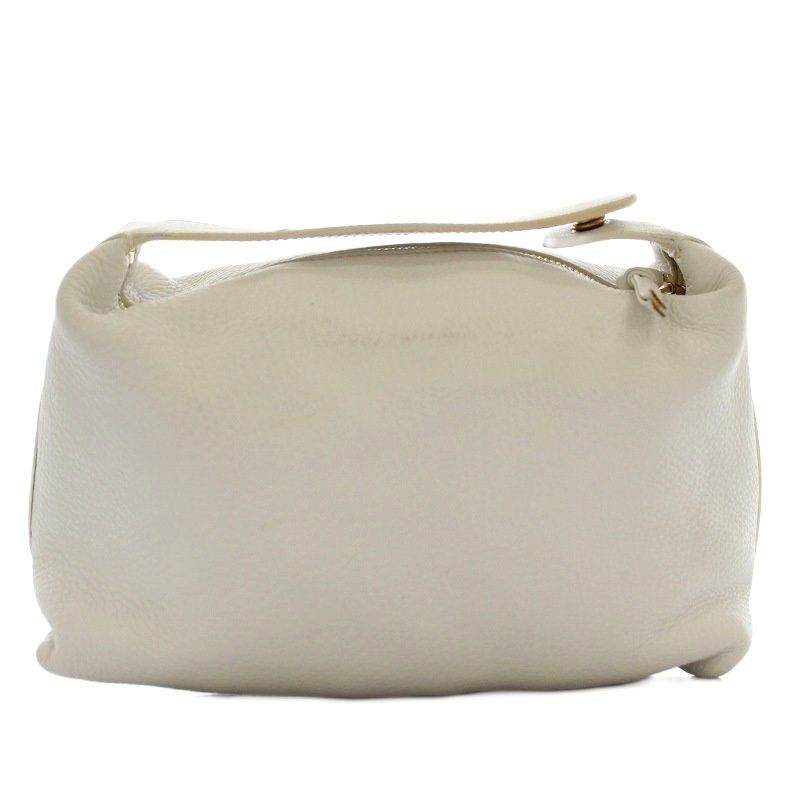 ボッテガヴェネタ BOTTEGA VENETA クラッチバッグ ハンドバッグ レザー ポーチ 白 ホワイト G OH