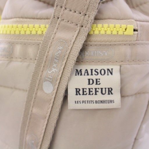 レスポートサック LesportSAC Maison de Reefur 2WAY ハンドバッグ ワンハンドル 巾着型 ショルダーバッグ ナイロン ロゴ タッセル グレージュ BB DECORATOM_COM_BR