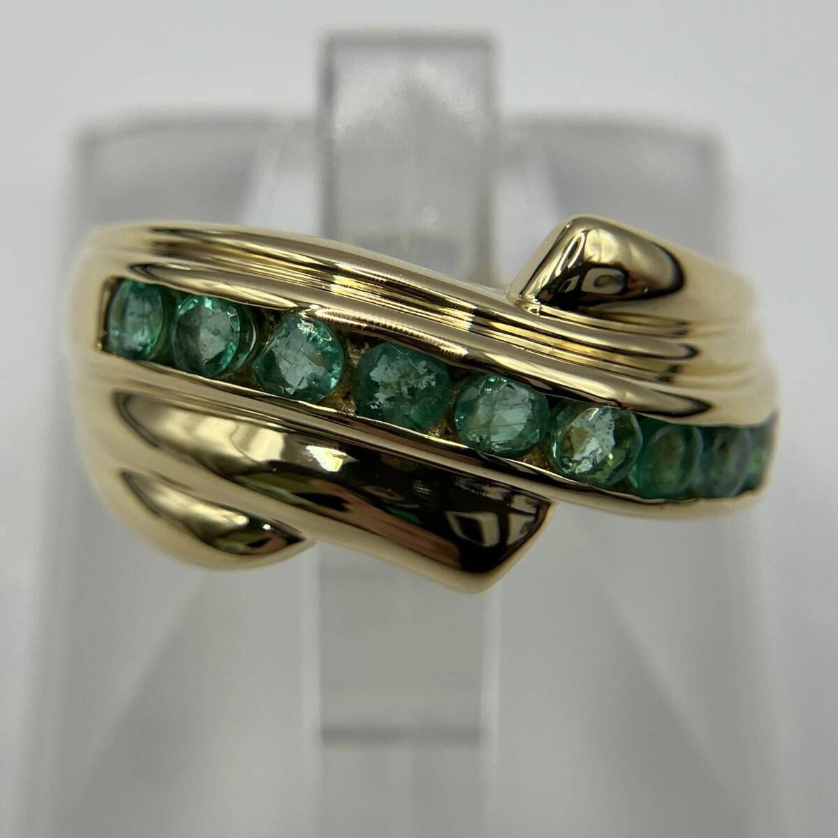 18金天然エメラルド K18 エメラルド ダイヤモンド スクエア ゴールドネックレス 18金 18k