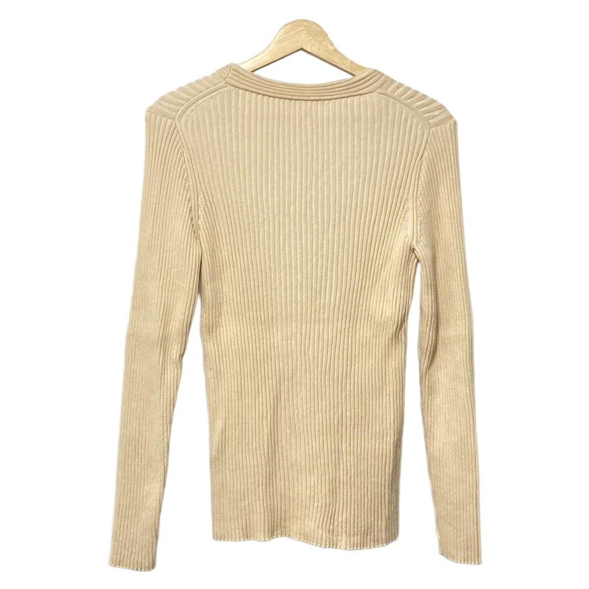 theory リブ編みカシミヤ混モックネックニット ベージュ ウール シルク